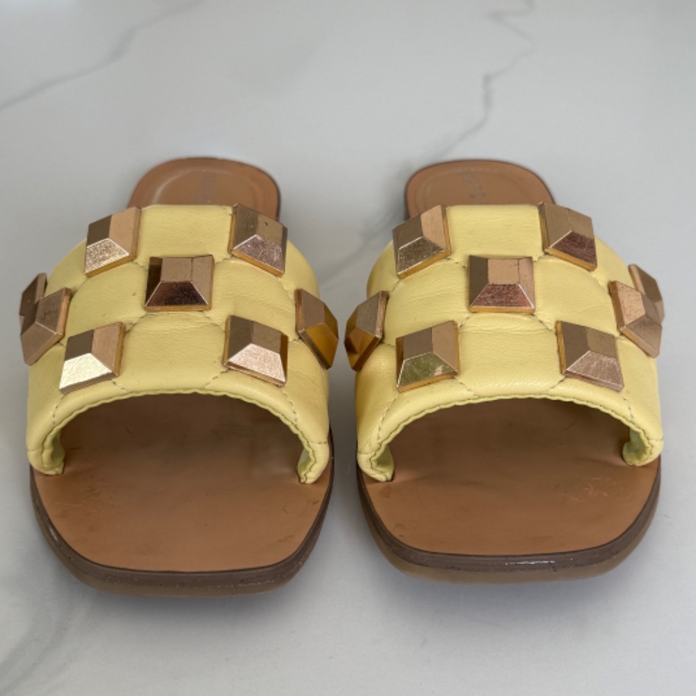 Marc Fisher Bamer Embellished Slide Sandal in Yellow